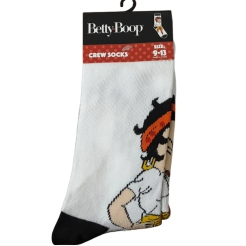 4/$25 Betty Boop Cartoon Character Novelty Crew Socks New